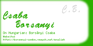 csaba borsanyi business card