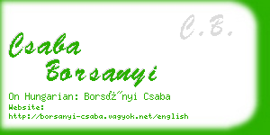 csaba borsanyi business card